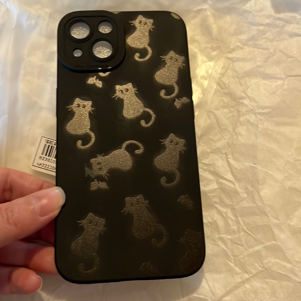 Black cat print Phone case Iphone 13